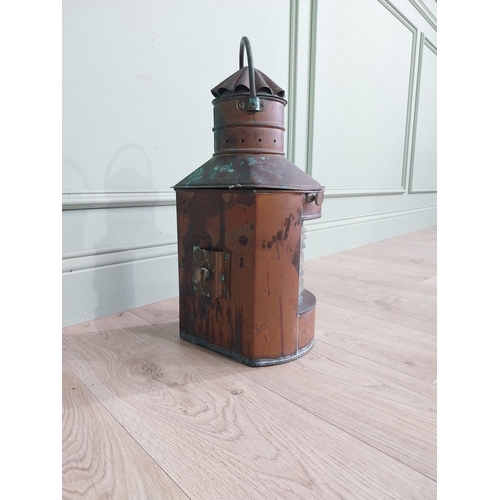 252 - Early 20th C. copper Ship's lantern. {53 cm H x 27 cm W x 27 cm D}.