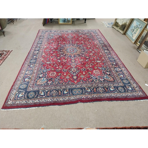 259 - Decorative Persian carpet square {362 cm L x 240 cm W}.