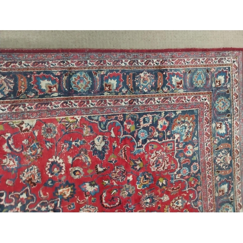 259 - Decorative Persian carpet square {362 cm L x 240 cm W}.