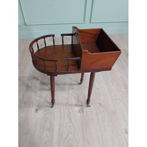 260 - Georgian mahogany cutlery and plate table raised on turned legs and castors {68 cm H x 54 cm W x 34 ... 