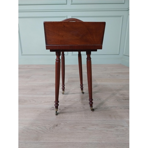 260 - Georgian mahogany cutlery and plate table raised on turned legs and castors {68 cm H x 54 cm W x 34 ... 