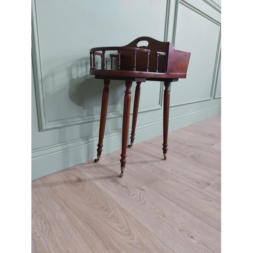 260 - Georgian mahogany cutlery and plate table raised on turned legs and castors {68 cm H x 54 cm W x 34 ... 