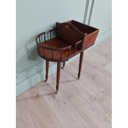 260 - Georgian mahogany cutlery and plate table raised on turned legs and castors {68 cm H x 54 cm W x 34 ... 