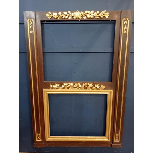 27 - 19th C ornate French panel gilt frame with gold leaf embellishments and floral motifs {H 183cm x W 1... 