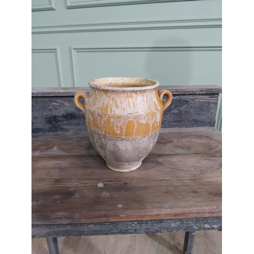 270 - Rare 19th C. glazed terracotta confit pot {23 cm H x 24 cm Dia.}.