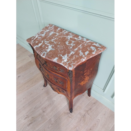 280 - 19th C. French chest of drawers with marble top and ormolu mounts raised on cabriole legs {86 cm H x... 