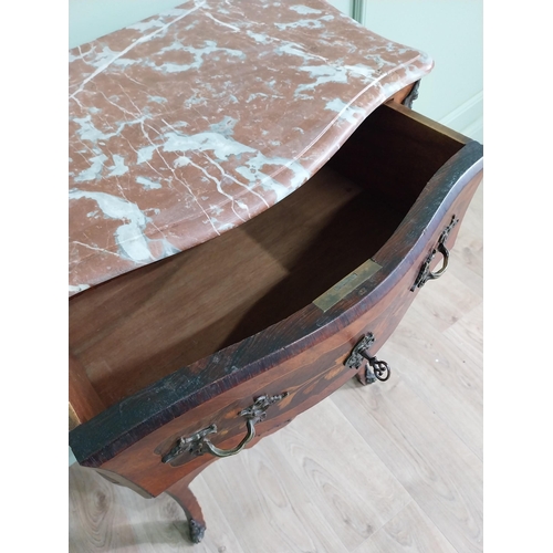 280 - 19th C. French chest of drawers with marble top and ormolu mounts raised on cabriole legs {86 cm H x... 