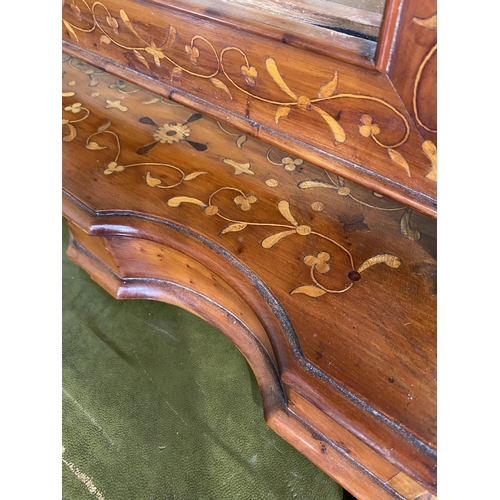 291 - 19th C. Killarney wood dressing table mirror decorated with Shamrocks {64 cm H x 52 cm W x 21 cm D}.