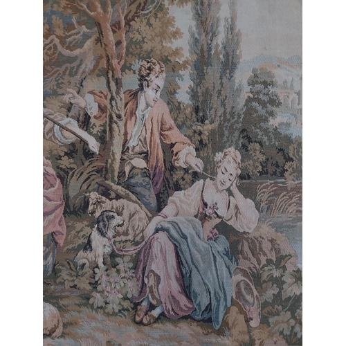 304 - Early 20th C. French tapestry depicting figural group {128 cm H x 163 cm W}.