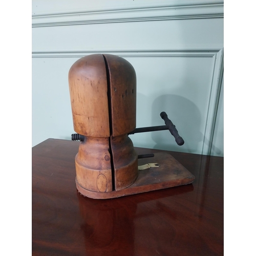 308 - Early 20th C. walnut hat stretcher {34 cm H x 31 cm W x 17 cm D}.