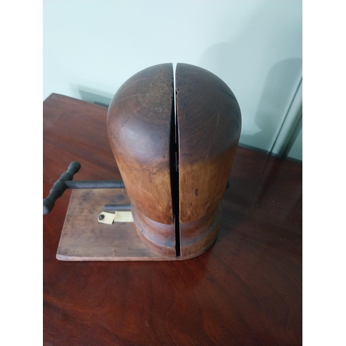 308 - Early 20th C. walnut hat stretcher {34 cm H x 31 cm W x 17 cm D}.