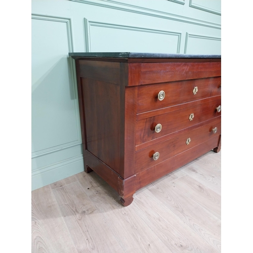 310 - Good quality 19th C. mahogany marble topped chest of drawers with original brass handles {88cm H x 1... 