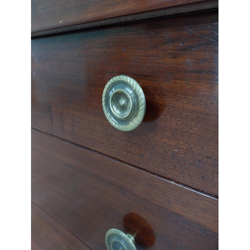 310 - Good quality 19th C. mahogany marble topped chest of drawers with original brass handles {88cm H x 1... 