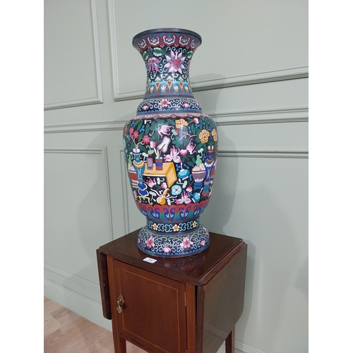 330 - Large oriental cloisonne vase. {64 cm H x 30 cm Dia.}.