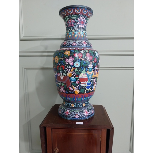 330 - Large oriental cloisonne vase. {64 cm H x 30 cm Dia.}.