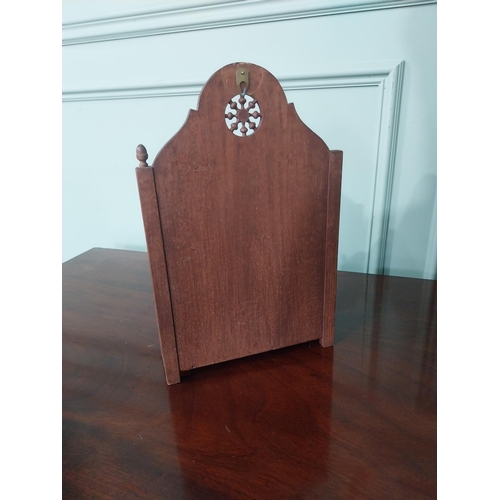 336 - Unusual carved mahogany cutlery box {36 cm H x 23 cm W x 11 cm D}.