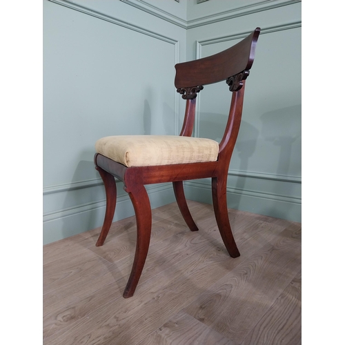 339 - Set of six good quality Regency mahogany dining chairs with upholstered seats {83 cm H x 42 cm W x 5... 