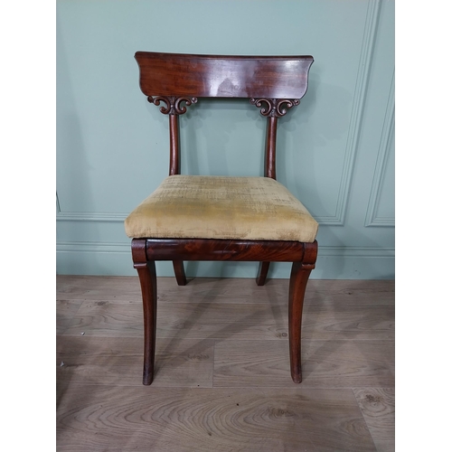 339 - Set of six good quality Regency mahogany dining chairs with upholstered seats {83 cm H x 42 cm W x 5... 