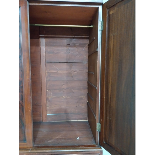 341 - Early 19th C. mahogany linen press with two blind doors over two short drawers above two long drawer... 