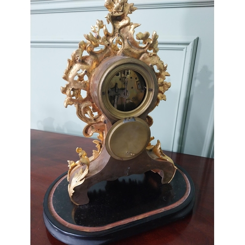 35 - Exceptional quality 19th C. French gilded bronze mantle clock with blue and white enamel dial in the... 