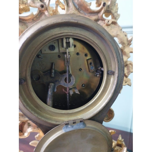 35 - Exceptional quality 19th C. French gilded bronze mantle clock with blue and white enamel dial in the... 