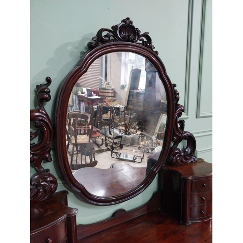 356 - Victorian mahogany Dutchess dressing table with mirrored back flanked by six drawers over short draw... 