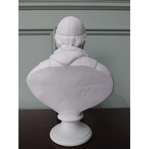 361 - Parianware bust of Pope Pius {30 cm H x 23 cm W x 11 cm D}.