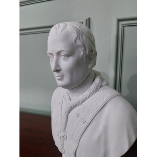 361 - Parianware bust of Pope Pius {30 cm H x 23 cm W x 11 cm D}.