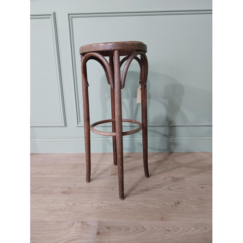 364 - Edwardian bentwood bar - cafe - pub - kitchen stool {80 cm H x 38 cm Dia.}.