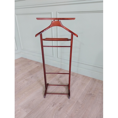 371 - Mahogany valet stand {100 cm H x 47 cm W x 30 cm D}.