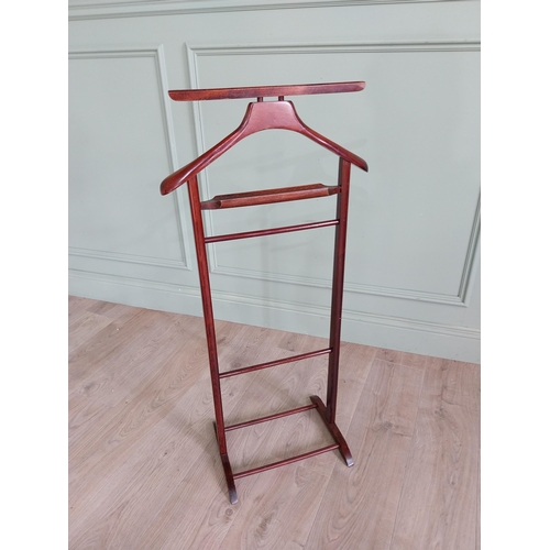 371 - Mahogany valet stand {100 cm H x 47 cm W x 30 cm D}.