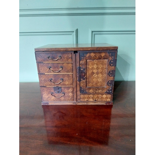 38 - 19th C. Oriental rosewood collectors cabinet {29 cm H x 36 cm W x 26 cm D}.