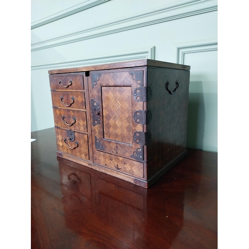 38 - 19th C. Oriental rosewood collectors cabinet {29 cm H x 36 cm W x 26 cm D}.