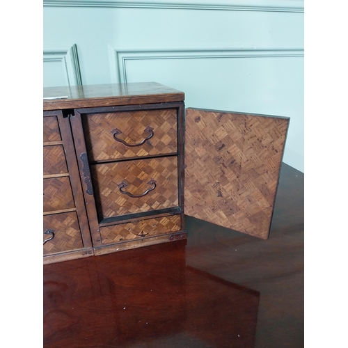 38 - 19th C. Oriental rosewood collectors cabinet {29 cm H x 36 cm W x 26 cm D}.