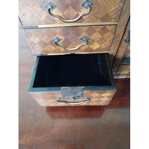 38 - 19th C. Oriental rosewood collectors cabinet {29 cm H x 36 cm W x 26 cm D}.