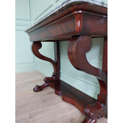 390 - William IV console table with marble top and single drawer in the frieze raised on platform base and... 