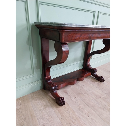 390 - William IV console table with marble top and single drawer in the frieze raised on platform base and... 