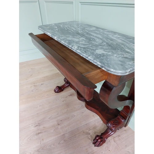 390 - William IV console table with marble top and single drawer in the frieze raised on platform base and... 