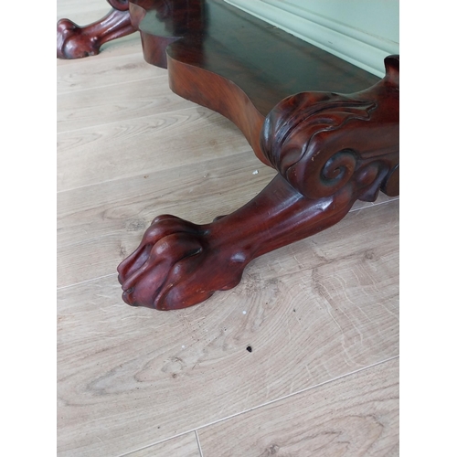 390 - William IV console table with marble top and single drawer in the frieze raised on platform base and... 