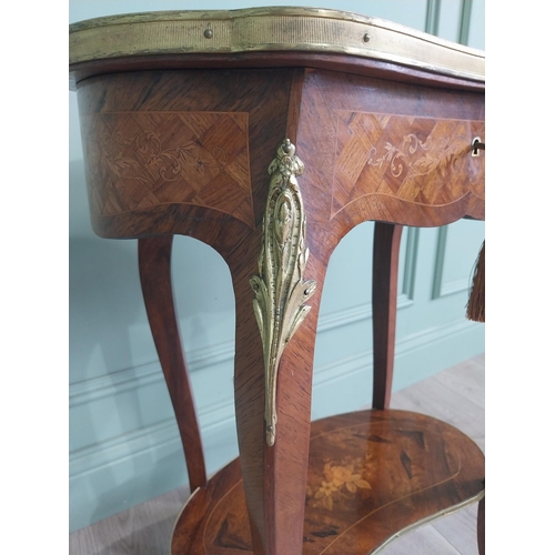 40 - Exceptional quality 19th C. Louis Revival inlaid kingwood jewellery table with single drawer in the ... 