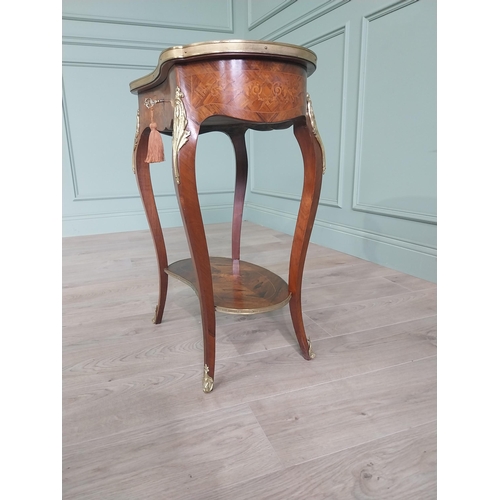 40 - Exceptional quality 19th C. Louis Revival inlaid kingwood jewellery table with single drawer in the ... 