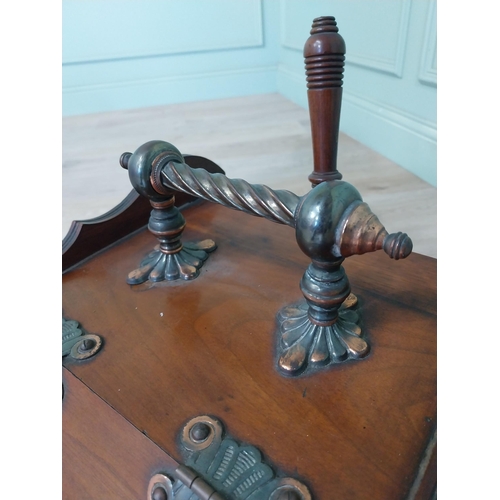 420 - Edwardian mahogany coal scuttle with copper fittings {43 cm H x 31 cm W x 45 cm D}.