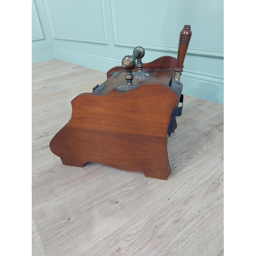 420 - Edwardian mahogany coal scuttle with copper fittings {43 cm H x 31 cm W x 45 cm D}.