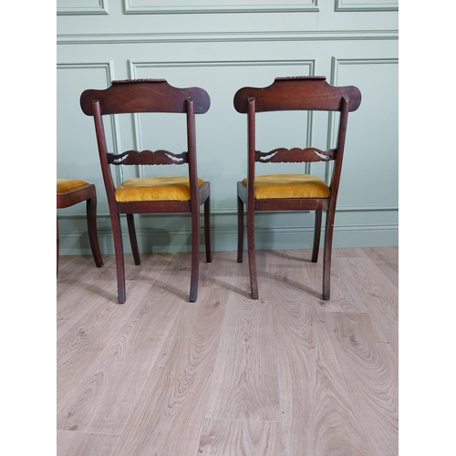 433 - Good quality set of five Regency mahogany dining chairs with upholstered seats {88 cm H x 45 cm W x ... 