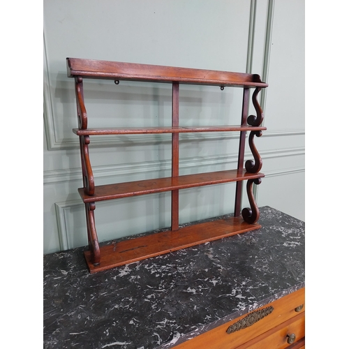 436 - 19th C. mahogany waterfall wall shelves {75 cm H x 83 cm W x 16 cm D}.