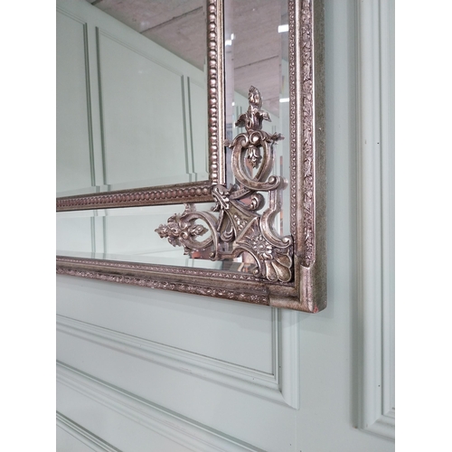 437 - Good quality silvered gilded wall mirror {89 cm H x 119 cm W}.