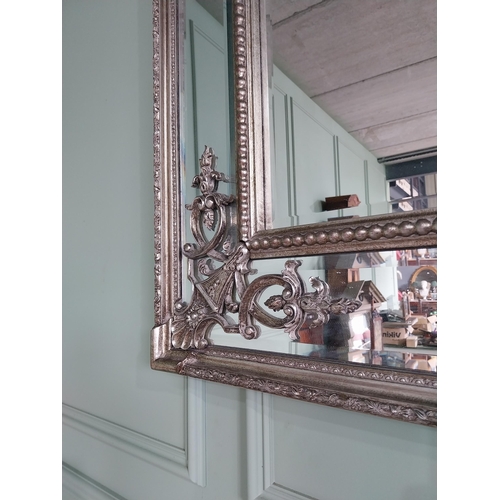 437 - Good quality silvered gilded wall mirror {89 cm H x 119 cm W}.