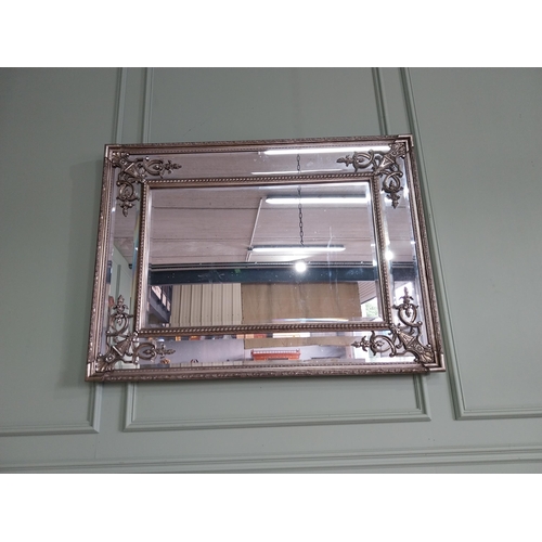 437 - Good quality silvered gilded wall mirror {89 cm H x 119 cm W}.