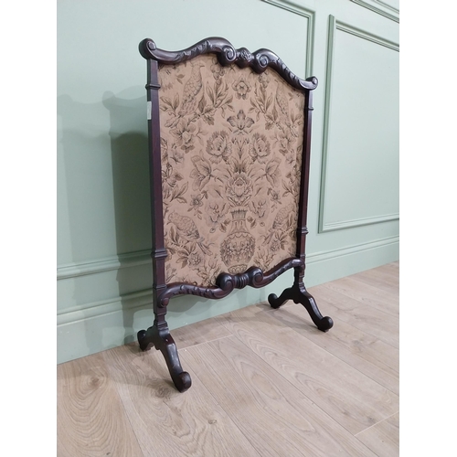 451 - Edwardian mahogany fire screen {82 cm H x 55 cm W x 30 cm D}.