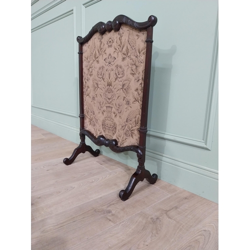 451 - Edwardian mahogany fire screen {82 cm H x 55 cm W x 30 cm D}.